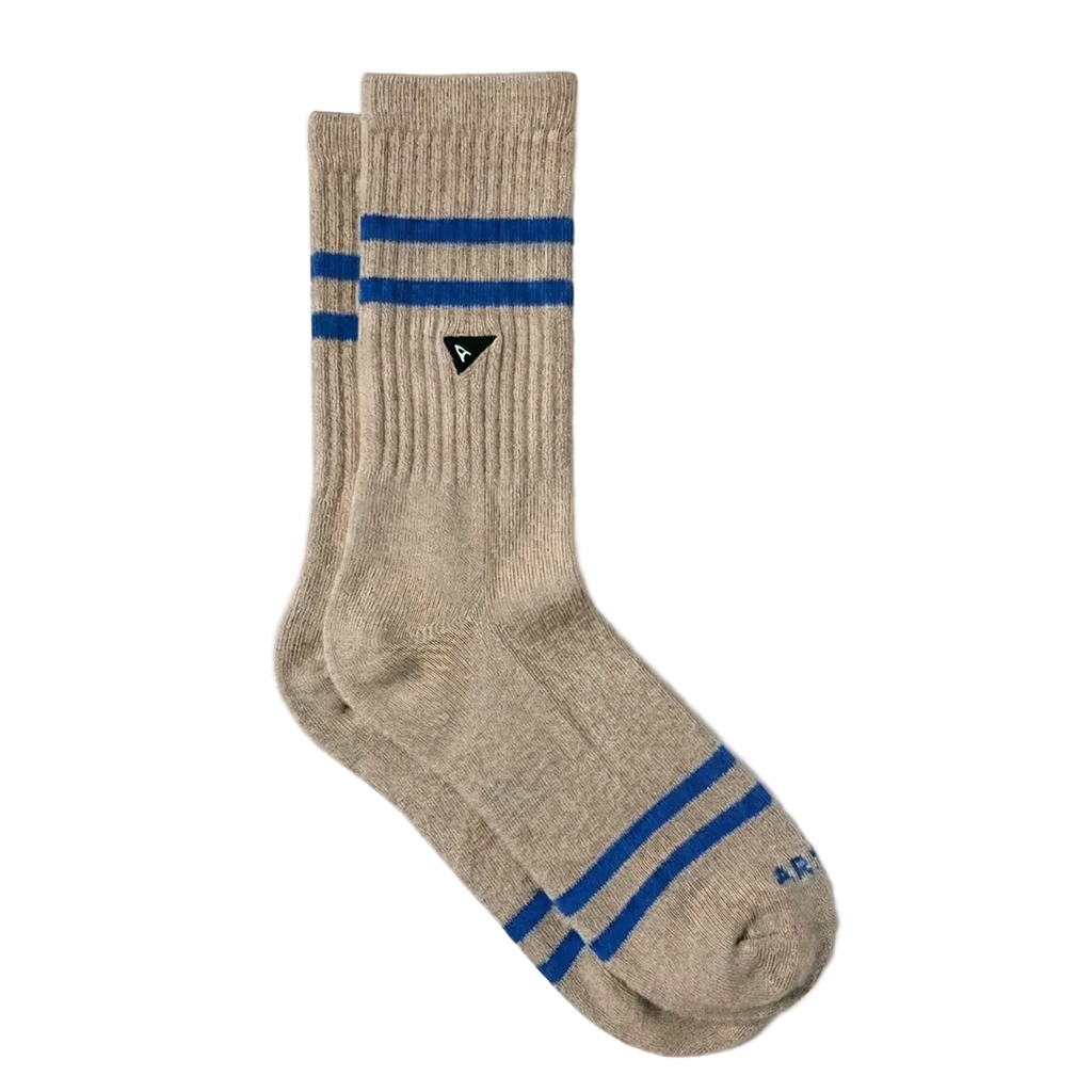 Arvin Goods Sand Stripe Crew Socks - Recycled Cotton Blend