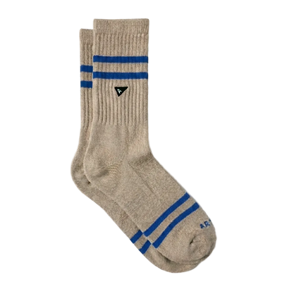 Arvin Goods Sand Stripe Crew Socks - Recycled Cotton Blend