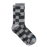 Arvin Goods Grey Checkered Crew Sock - Recycled Cotton