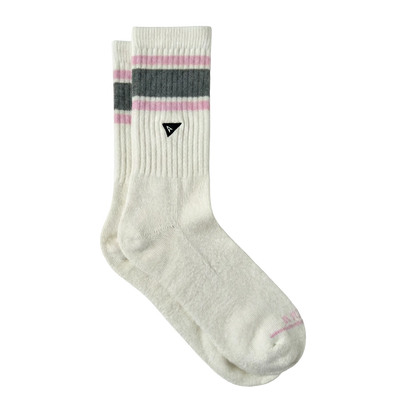 Arvin Goods Pink Retro Stripe Crew Socks - Limited Edition
