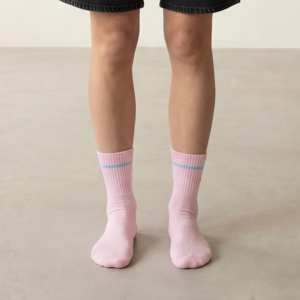 Arvin Goods Pink Stripe Ankle Sock Recycled Cotton