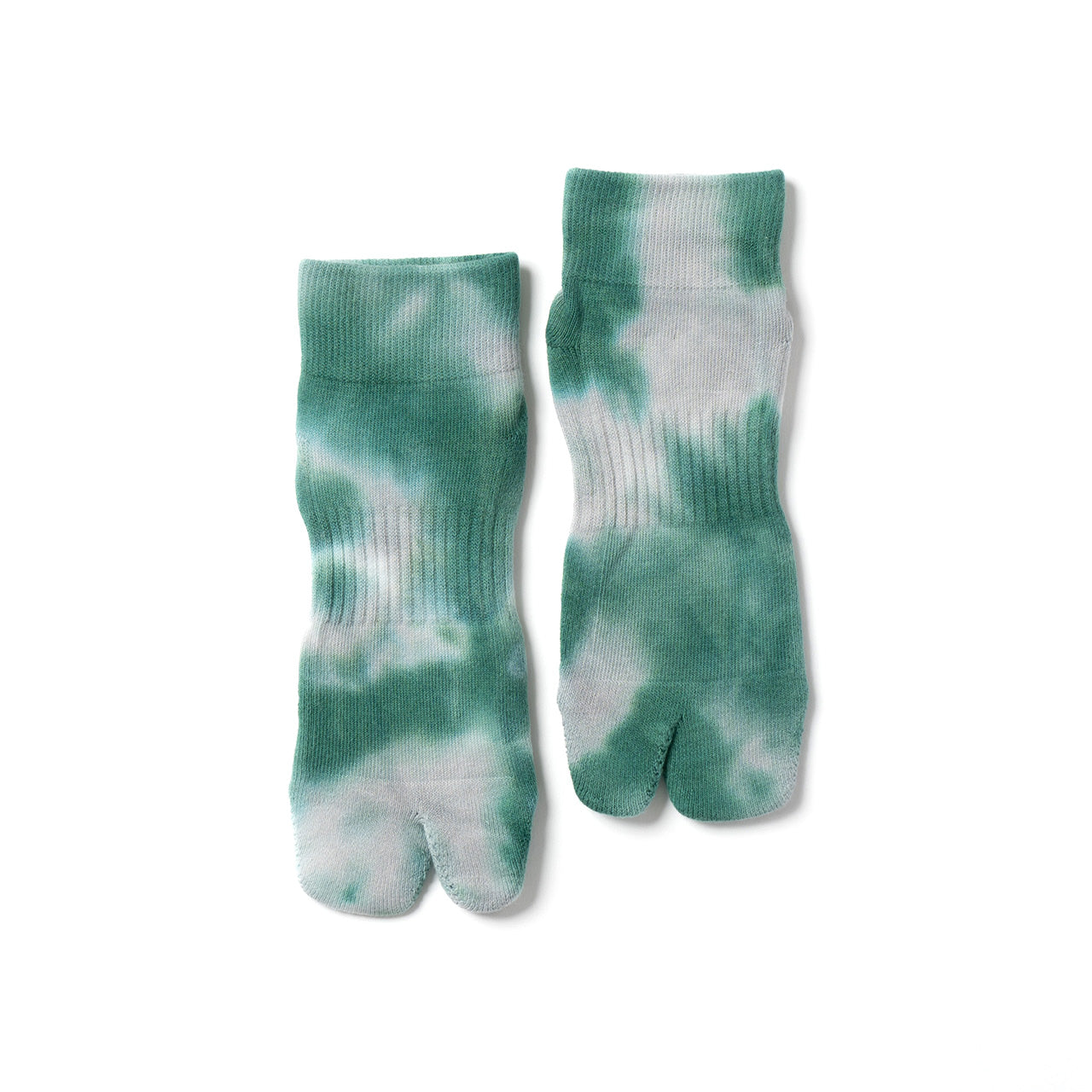 NODAL Split-Toe Tabi Socks - Tie Dye Light Grey/Green | Japan Made