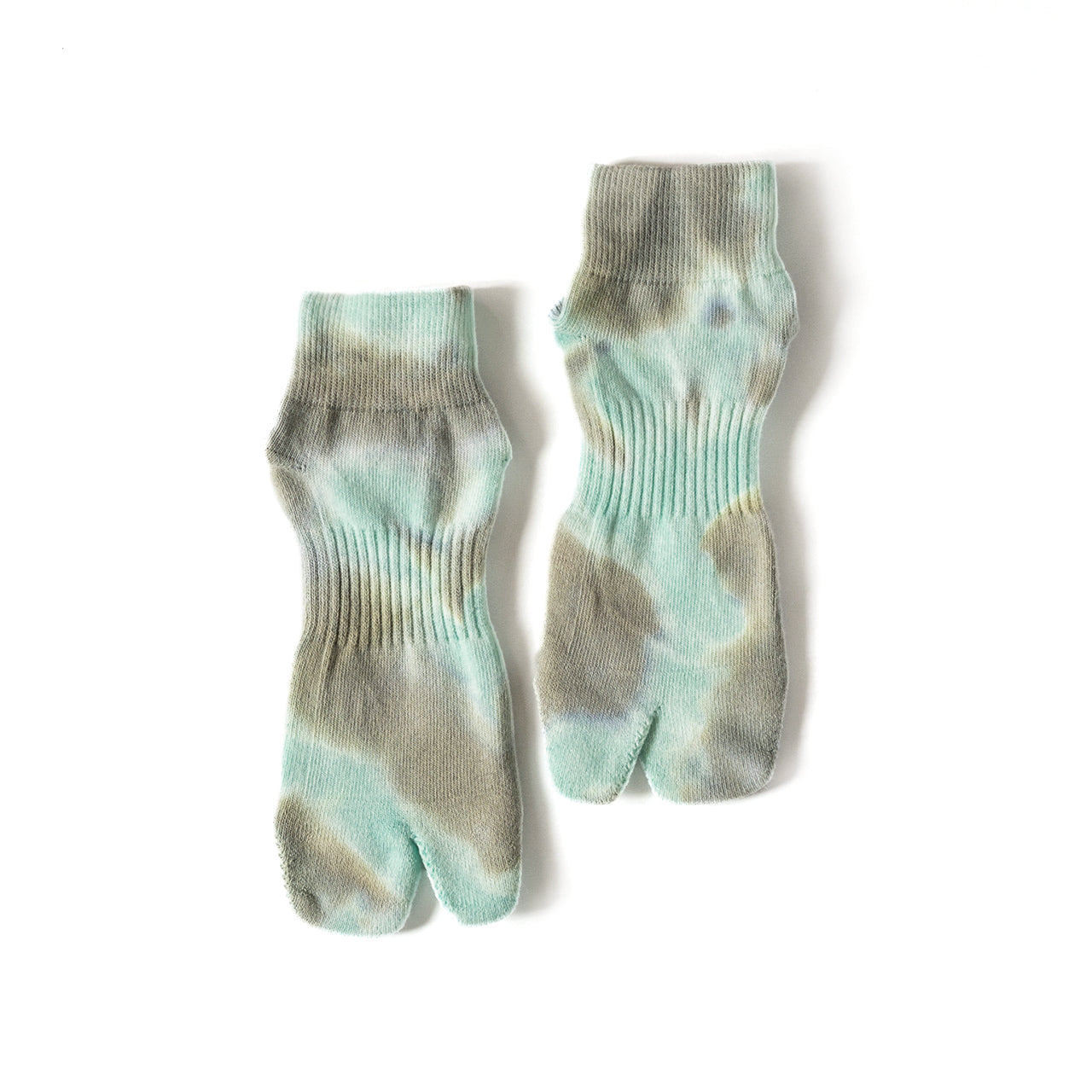 NODAL Tabi Sock – Tie Dye Soda/Khaki/Gray | Made in Japan