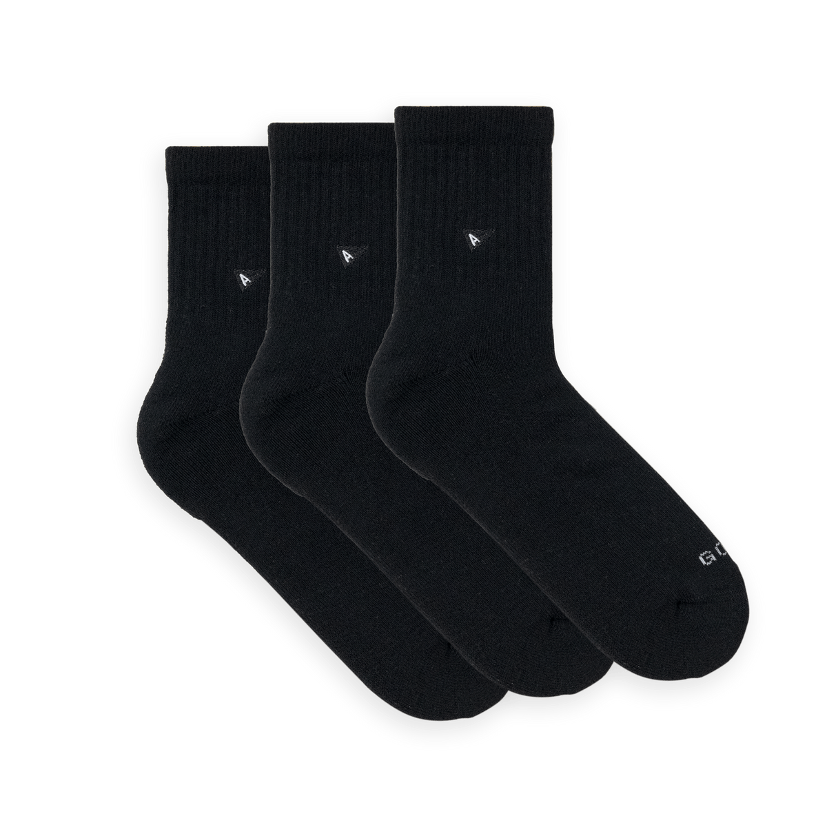 3-pack of Arvin Goods ankle socks made in Portugal from recycled yarns